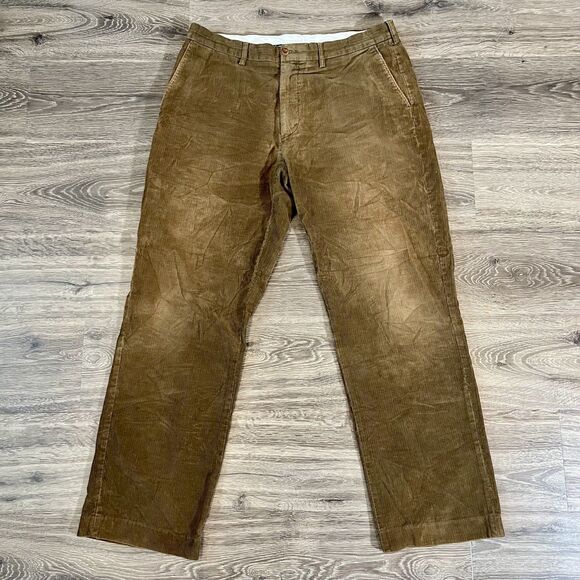 Polo Ralph Lauren Pants Mens 36X32 Brown Corduroy Stretch Classic Fit Preppy - Picture 1 of 13